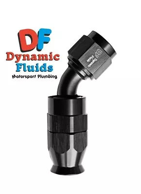 £12.49 • Buy (AN6) -6 6AN 45 Degree Aluminium Teflon Fuel Hose Fitting Anodised Black