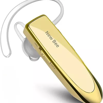 New Bee Bluetooth Headset Two Device Connection Handsfree Driving Headset Gold • $40.25