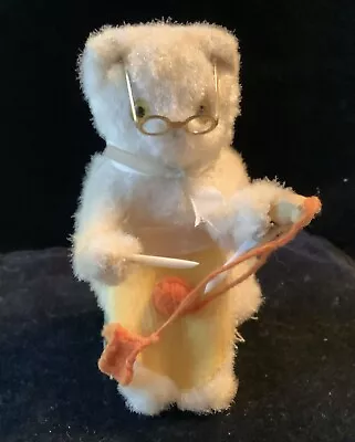£38.37 • Buy Vintage Key Wind White Cat With Glass Eyes Japan Vintage Toy ￼knitting Kitty