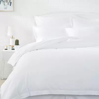 Lightweight Microfiber Duvet Cover Set With Snap Buttons Full/Queen Bright Whi • $34.64