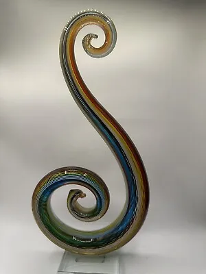 Hand Blown Murano Glassware Art Glass Sculpture Music Treble Clef Note 13.5  • $90