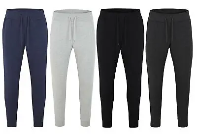 Mens Fleece Cuffed Pants Slim Fit Jogging Bottoms Sweatpants Skinny Joggers • $11.19