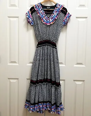 Vintage Original Diane Freis Georgette 100% Polyester Full Length Black Dress • $125