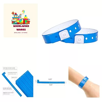Plastic Wristbands Neon Blue - 500 Pack Wristbands For Events Club Music Meet... • $55.99