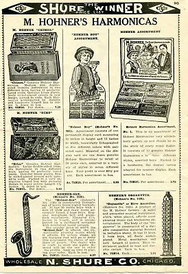 1924 Print Ad Of M Hohner Harmonicas Chimes Echo Sax & Organette • $9.99