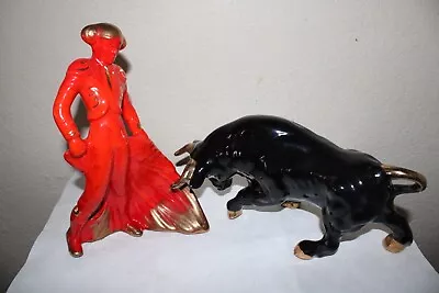 Vintage Ceramic Bull And Matador Bull Fighting • $85