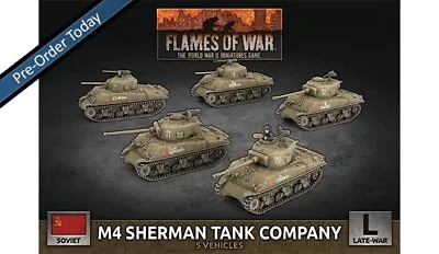 Soviet M4 Sherman Tank Company (x5 Plastic) Berlin Late Flames Of War • $45