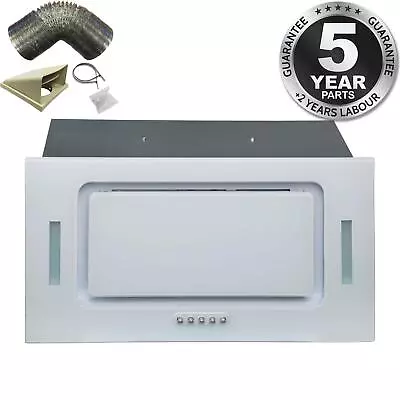 SIA UCG52WH 52cm White Glass Built In Cupboard Cooker Hood Extractor +3m Ducting • £109.99