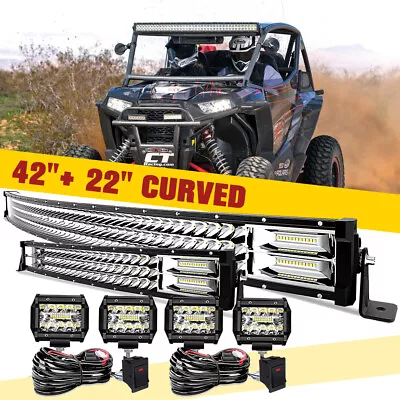 42 Inch Front LED Light Bar Reverse Bumper DRL Work Cube For ATV UTV Polaris RZR • $108.80