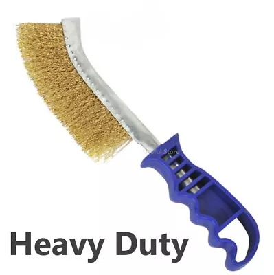 265mm Brassed Steel Wire Brush Hand DIY Metal Cleaner Scourer Rust Paint • £3.29