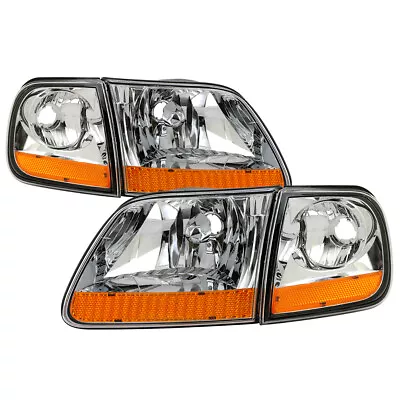 97-03 Ford F150 Replacement Headlights W/Corner Lamps Harley Davidson Style • $120.66