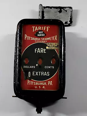 Vintage 40s Pittsburgh Taximeter Taxi Cab Rate Fare Cast Iron Meter Original • $420.75