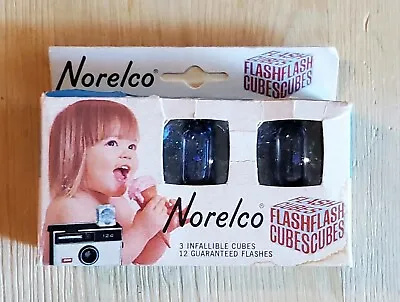 $4 • Buy Norelco Blue Dot Flash Cubes 3 Cubes 12 Flashes Bulbs Original Box, Unused.