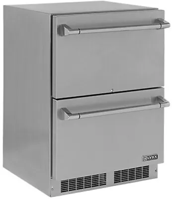 Lynx LN24DWR 24  Built-In Stainless Steel Double Drawer Outdoor Refrigerator • $4299