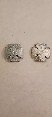 ANTIQUE SILVER UNION ARMY 5th CORPS PAIR VETERAN BADGES Large 2 1/2  Crosses • $425