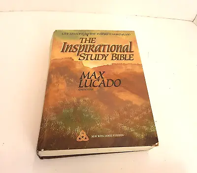 The Inspirational Study Bible Life Lessons By Max Lucado NKJ 1995 Hardcover Book • $7.99