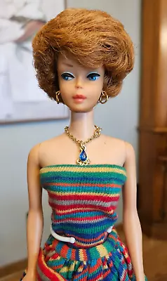 VTG '63 TITIAN Bubble Cut Barbie W/'63 Knit SkirtsVHTF Purse+ CLEINMAN NECKLACE • $200