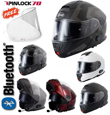 Vcan Blinc V272 Bluetooth Flip Front Motorcycle Motorbike Helmet Mp3 Sat Nav • $248.96