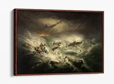 George Baxter The Wreck Of The Reliance -float Effect Canvas Wall Art Print • £29.99