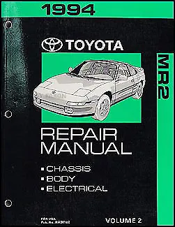 1994 Toyota MR2 Repair Manual Volume 2 Chassis Body Electrical Shop Book NEW • $41.95