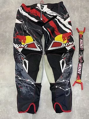 RED BULL KINI RACING PANTS MotoCross Competition Men Size 38 Black Moto • $147.97