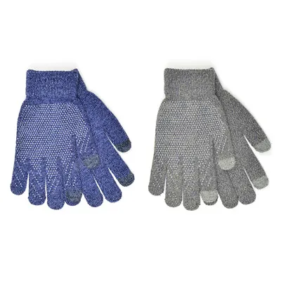 Men Gloves Touch Screen With Grip Marl Winter Warm  Gloves GL632 • £3.99