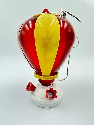 Art Line Artline Plastic Hot Air Balloon Hummingbird Feeder Red White Yellow Vtg • $18.99