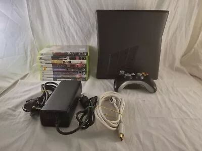 Huge Microsoft Xbox 360 S Slim 250GB Console Bundle Lot Pal W Controller Games • $165