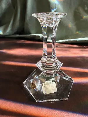 Val St Lambert Crystal Candlestick 7  Tall New W Scratches On Bottom • $50