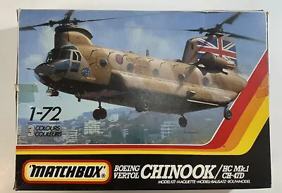 Vintage 1986 Matchbox Boeing Vertol Chinook HC MK.1 CH-47D Model Kit New In Box • $20