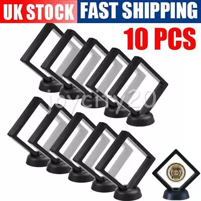 10pcs Jewelry 3D Floating Display Frame Case/Box Coin Display Stand Holder UK • £14.41