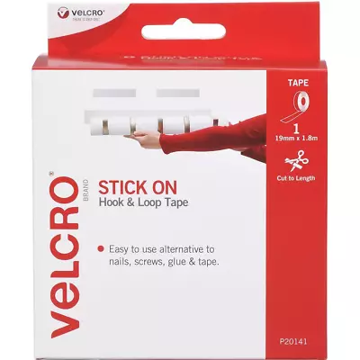 NEW Velcro Brand Stick-On Hook And Loop Tape 19mmx1.8m White • $37.95