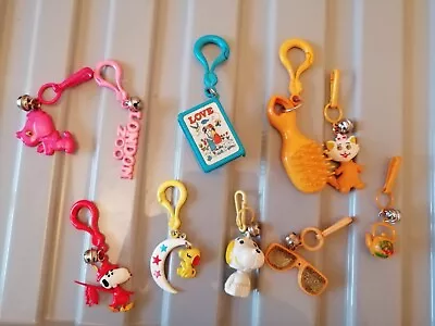 Vintage Rare Plastic Bell Clip 80s Charm Lot For Necklace Includin Retro Snoopy  • £9.99