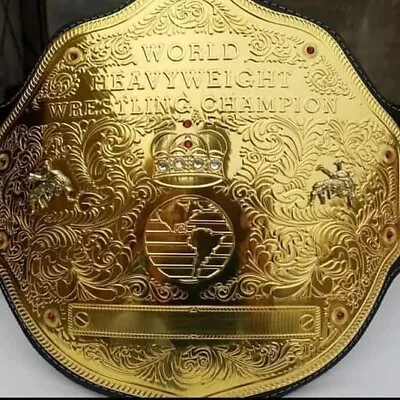 World Heavyweight Wrestling Replica Belt Gold Tone 2mm Brass • $292.05