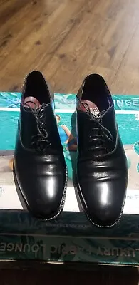SALVATORE FERRAGAMO Mens Shoes Size 9 D (M) Black Leather Oxford Made In Italy. • $70