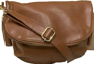 Warehouse Tan Soft Leather Crossbody Bag (m) • £14