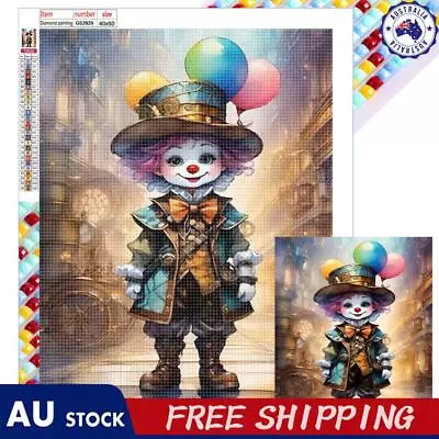 5D DIY Full Square Drill Diamond Painting Clown Kit Home Decor Art Craft 40x50cm • $14.79