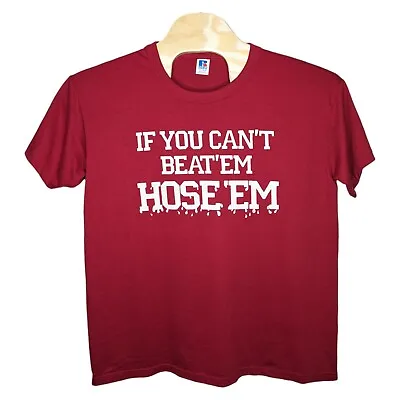 Vintage 1980s Alabama UGA T Shirt Sz XL If You Can't Beat'Em Hose Em Made In USA • $26.95
