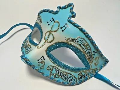 Blue Venetian Style Masquerade Ball Party Mask Unisex Mens Womens New Years Eve • £6.50