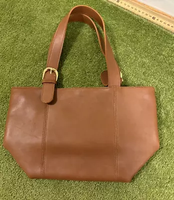 NWOT VINTAGE GEORGETOWN LEATHER DESIGN Cognac Brown Leather  Satchel Bag • $59.99