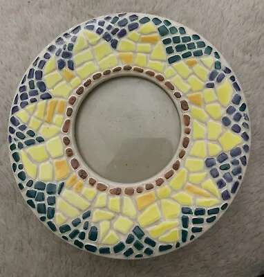 Vintage Terragrafics Ceramic Round Mosaic Picture Frame • $10