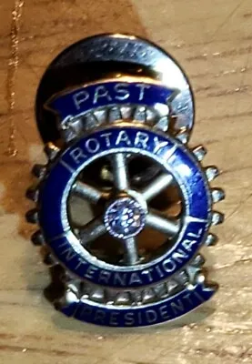 Vintage ROTARY INTERNATIONAL PAST PRESIDENT .20ct VS Diamond 10k Yellow Gold PIN • $199.99