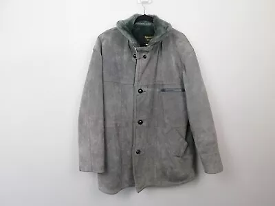 Vintage Marlboro Man Jacket Shearling Mountaineer Rancher Suede Gray 44 Mens • $249.99