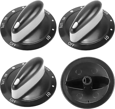 AMI PARTS 4 Pack 74011287 Gas Range Burner Knob Black Compatible With Magic Chef • $37.49