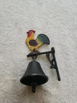 Wall Mount Metal/Brass Rooster Bell Dinner Bell          6 Inches Tall • $12.60