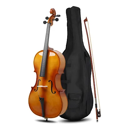 Full Size 4/4 Cello Retro Color With Row+Rosin+Bag For Beginner Student Gift • $236.68