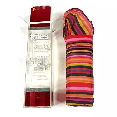 Totes Micro Umbrella Multicolor Stripe- Opens Full Size • $14.99