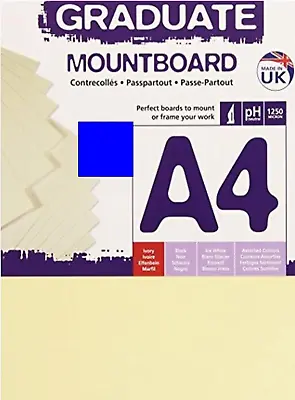 Daler Rowney Graduate A4 Ivory Mount Board Pack Of 4 • £4.97