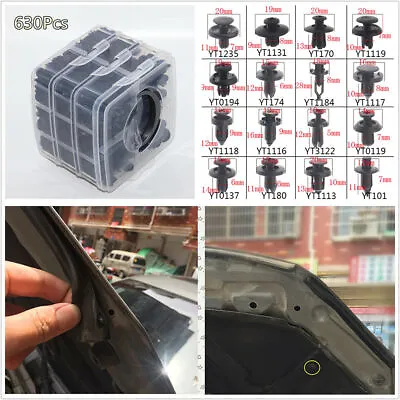 630Pcs Black Plastics Auto Fasteners Set Repair Parts Clip For Car Fender Bumper • $44.90