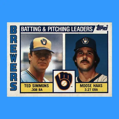 1984 Topps Baseball #726 - Ted Simmons / Moose Haas TL CL Brewers VG-EX • $1.49